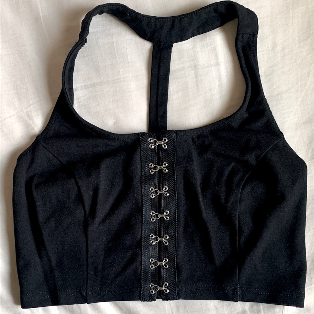Charlotte Russe Black Button Up Dressy Bra-let